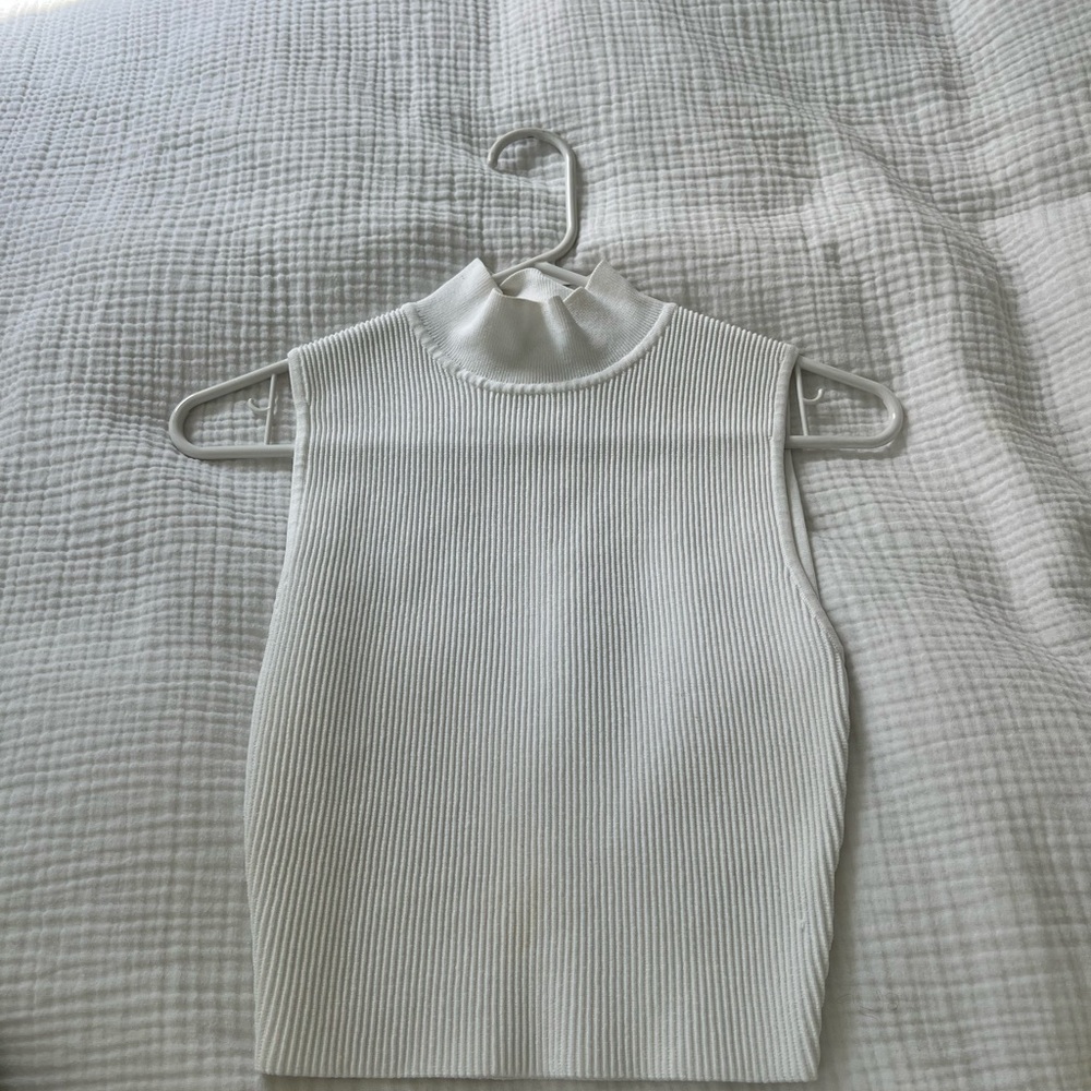 Wilfred White Ribbed Tank Top